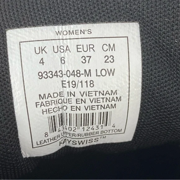 K-Swiss size 6 Women’s Classic VN Black Ice Iridescent Stripe Sneakers - Picture 8 of 8